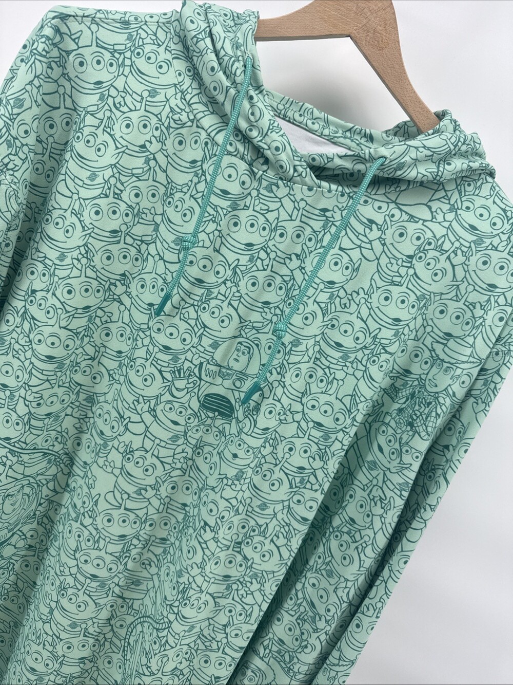 Pixar RSVLTS Toy Story Pullover Hoodie Size 4XL Green Alien Print